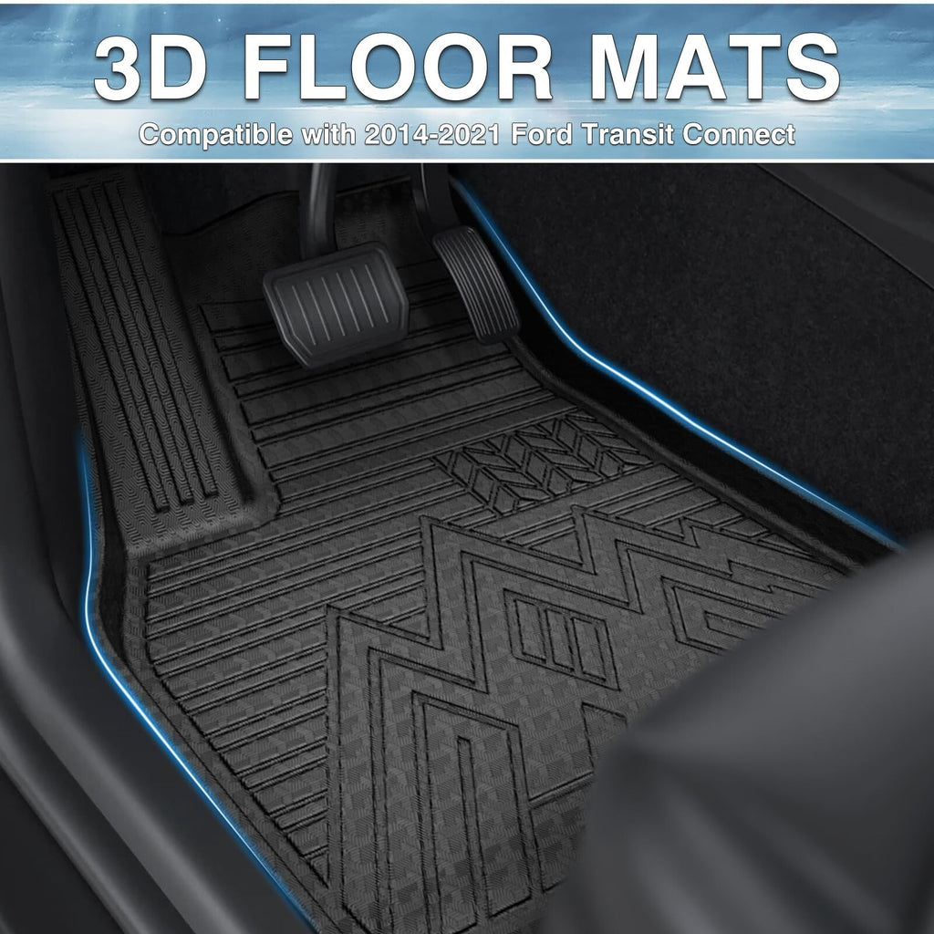 Mixsuper Custom Fit Front Floor Mats for 2014-2021 Ford Transit Connect with ...