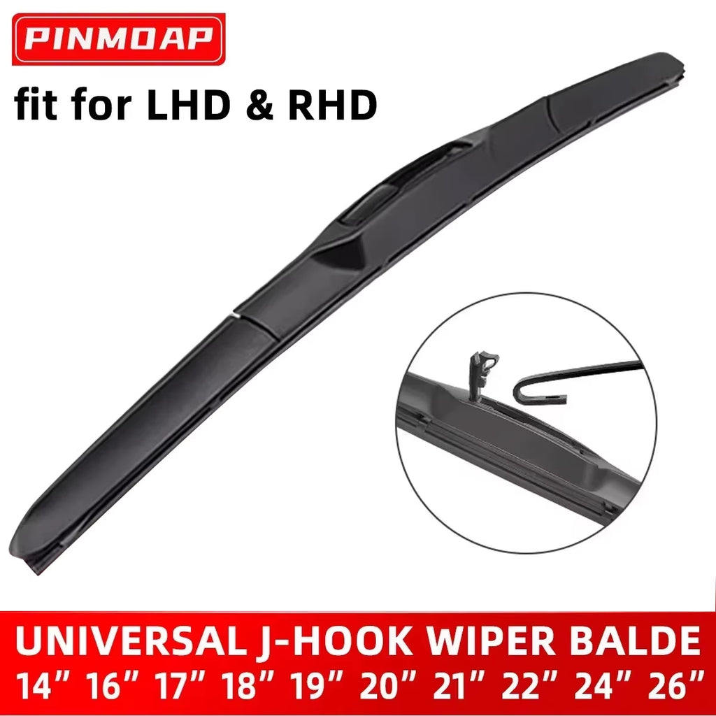 Universal General J/U Hook Wiper Blade 16' 17' 18' 19' 20' 21' 22' 24' 26' Windshield Windscreen Rubber Accessories Three Sectio