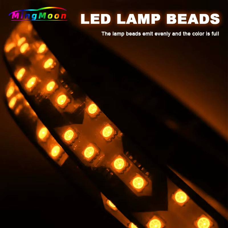 12V-24V Truck Tailgate Running Drving Light Colorful LED Car Rear Warning Light Turn Signal Brake Reverse Backup Tail Lamp Strip