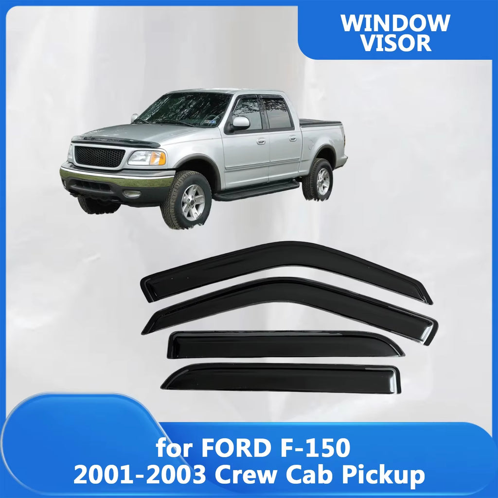 Window Visor for FORD F-150 2001 2002 2003 Crew Cab Pickup Wind Deflectors Rain Guards Door Visor Vent Shades Ventvisor Rain