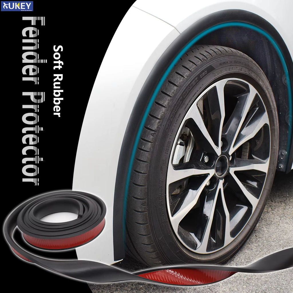 Universal Fender Flare Car Wheel Eyebrow Protector Lip Wheel-Arch Trim Arch Extenders Decorative Scratch Proof Rubber Seal Strip