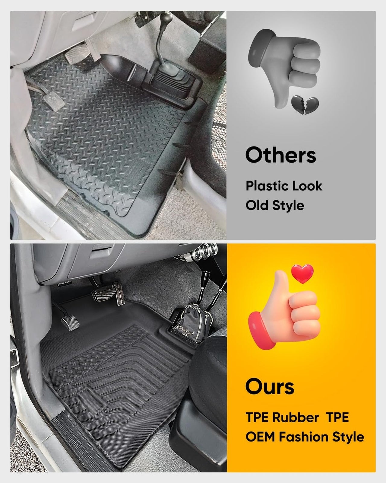 All Weather Floor Mats for Ford F-150 F150/Bronco 2Door Accessories 1980-1996...