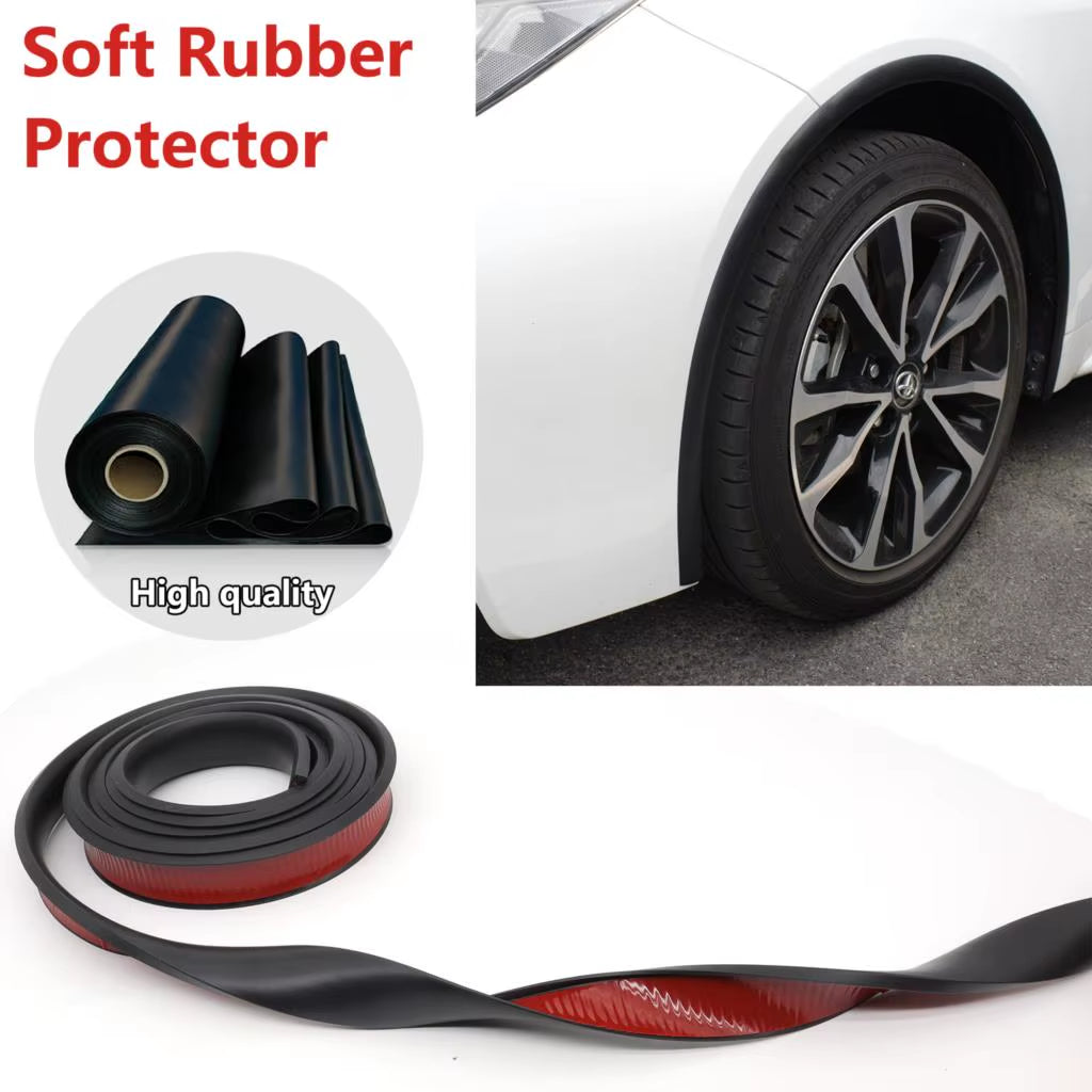 Universal Fender Flare Car Wheel Eyebrow Protector Lip Wheel-Arch Trim Arch Extenders Decorative Scratch Proof Rubber Seal Strip