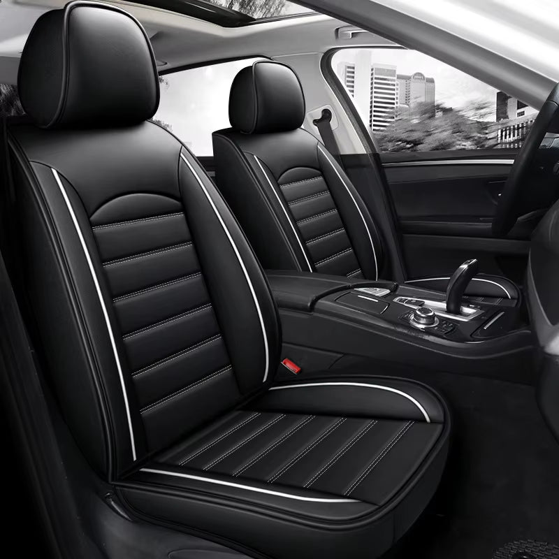 All Season Genuine Leather Full Coverage 5-Seater Car Seat Covers Summer Ready Universal Fit for Cars Suvs Trucks Premium Auto