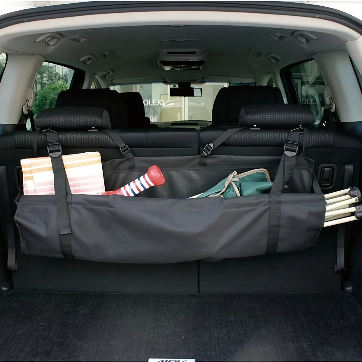 Adjustable Car Trunk Organizer Backseat Storage Bag Net High Capacity Multi-Use Oxford Automobile Seat Back Organizers Universal