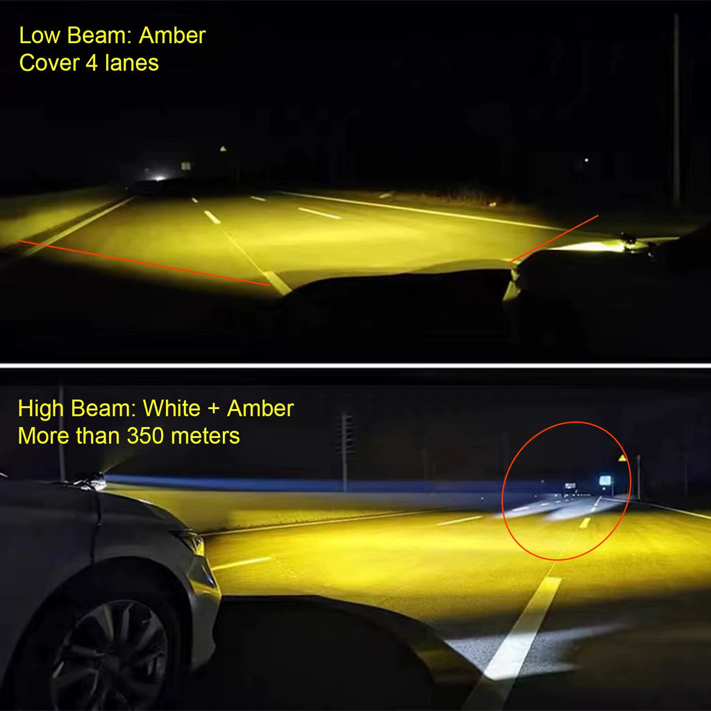 3" Inch LED Pods Light White Amber High Low Combo Beam Work Fog Driving Lights Bar for Car Motorcycle ATV SUV off Road 4X4 Truck