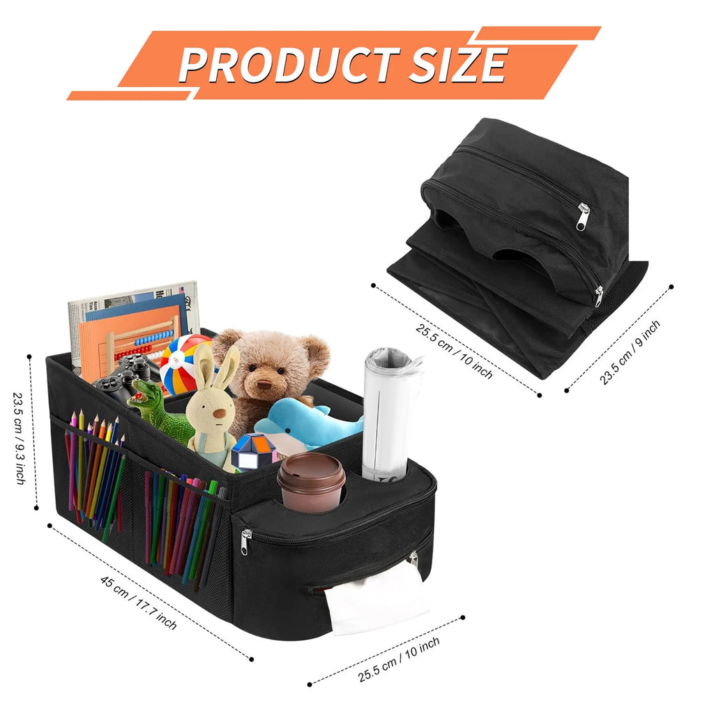 Car Seat Organizer Car Boot Storage Box Passenger Seat Organizer Foldable Backseat Waterproof Nonslip Car Interior Accessories