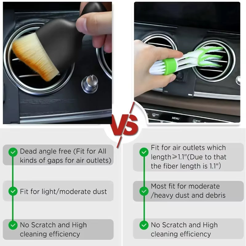 6PCS Car Detailing Brush Set Premium Fiber Multifunction Cleaning Brush for Cleaning Wheels Engine Interior Air Vents Wash Kit