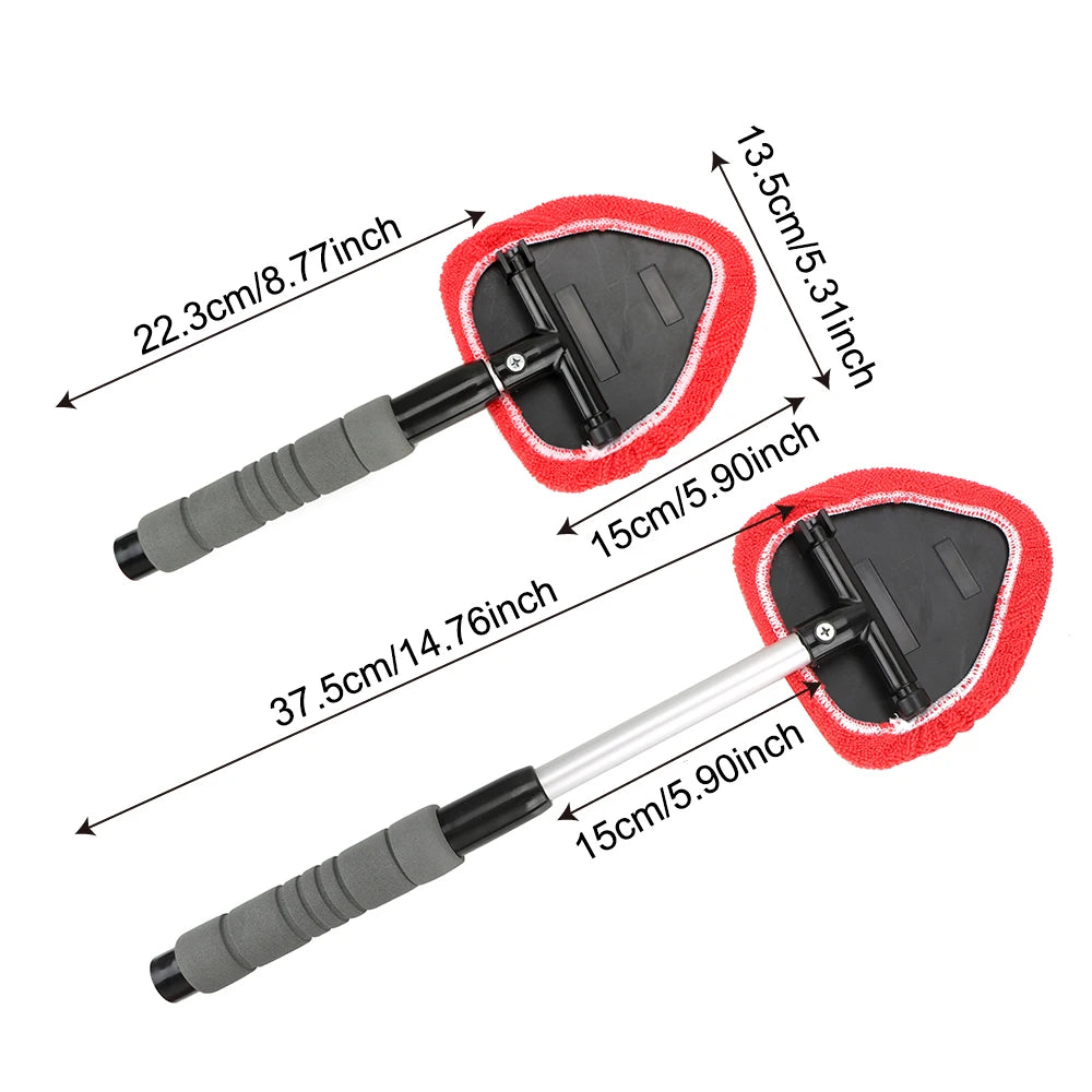 Telescopic Window Glass Cleaner Car Windshield Cleaning Brush Car Window Cleaner Window Scraping Mist Eliminator Microfiber