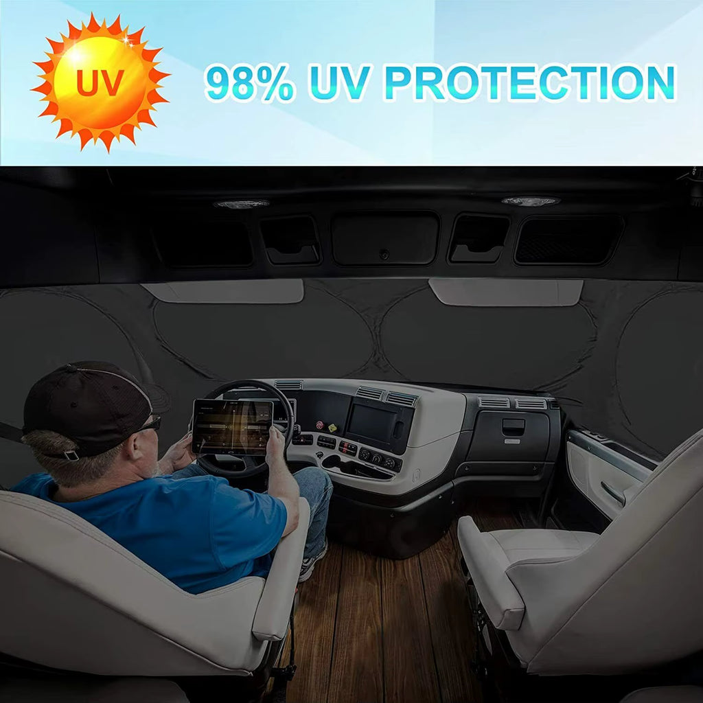 Semi Truck Front Side Window Sun Shade Sunshade Truck Sunshades Windshield Windscreen Cover Commercial Vehicle RV Big Rig Visor