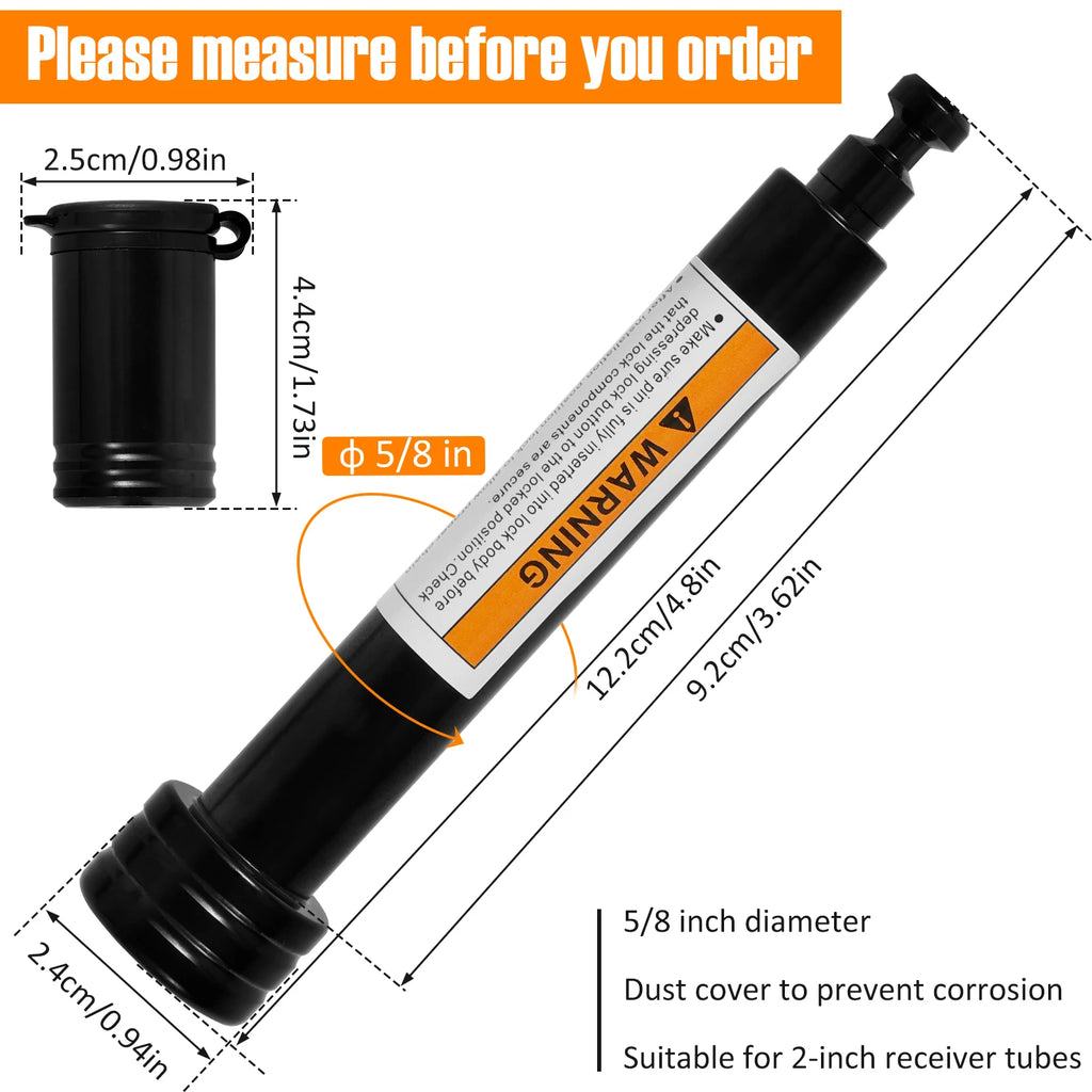 Trailer Hitch Lock 5/8In Carbon Steel Towing Hitch Receiver Lock Anti-Theft Waterproof Hitch Receiver Pin Lock for RV Truck Keys