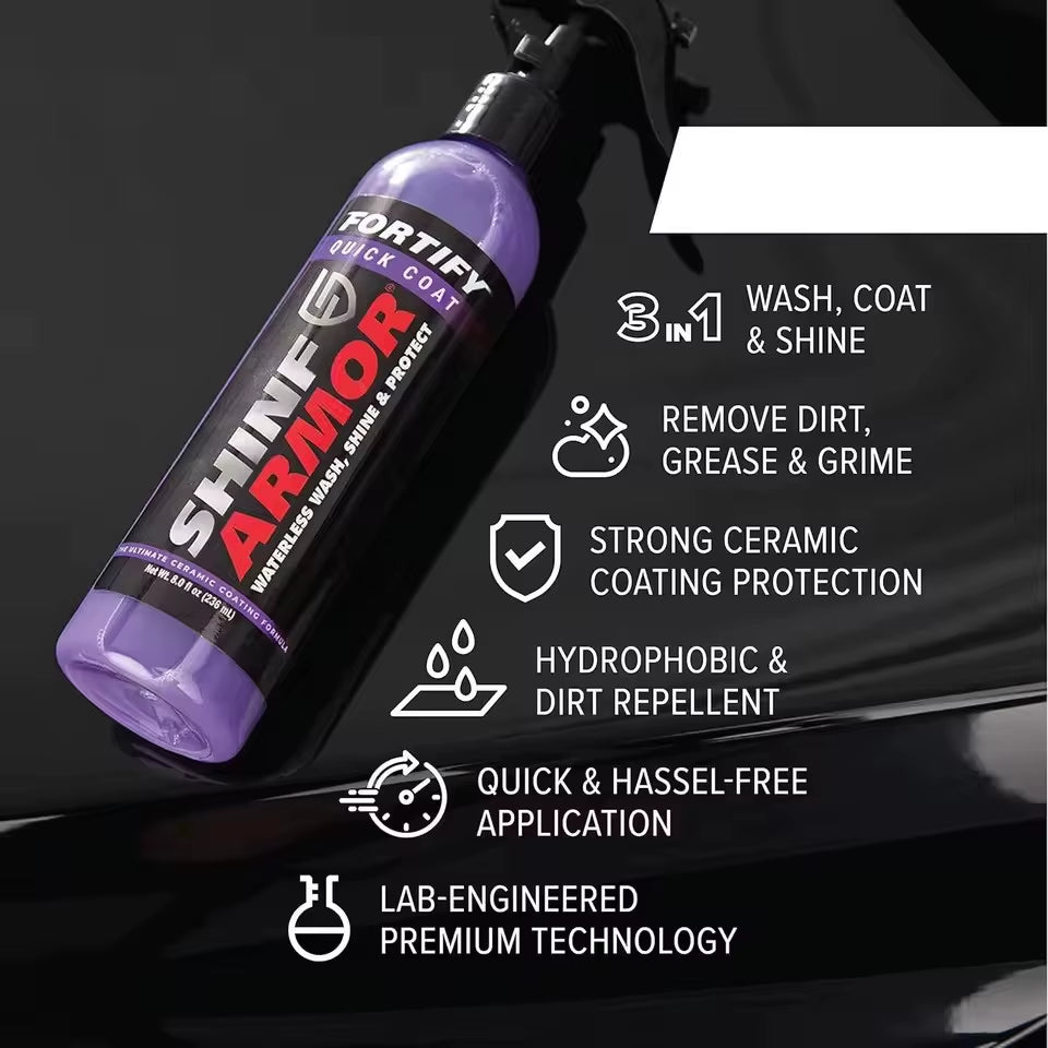 SHINE Ceramic Coating Fortify Quick Coat Car Wax Polish Spray Waterless Wash Wax Hydrophobic Top Coat Polish Polymer Paint
