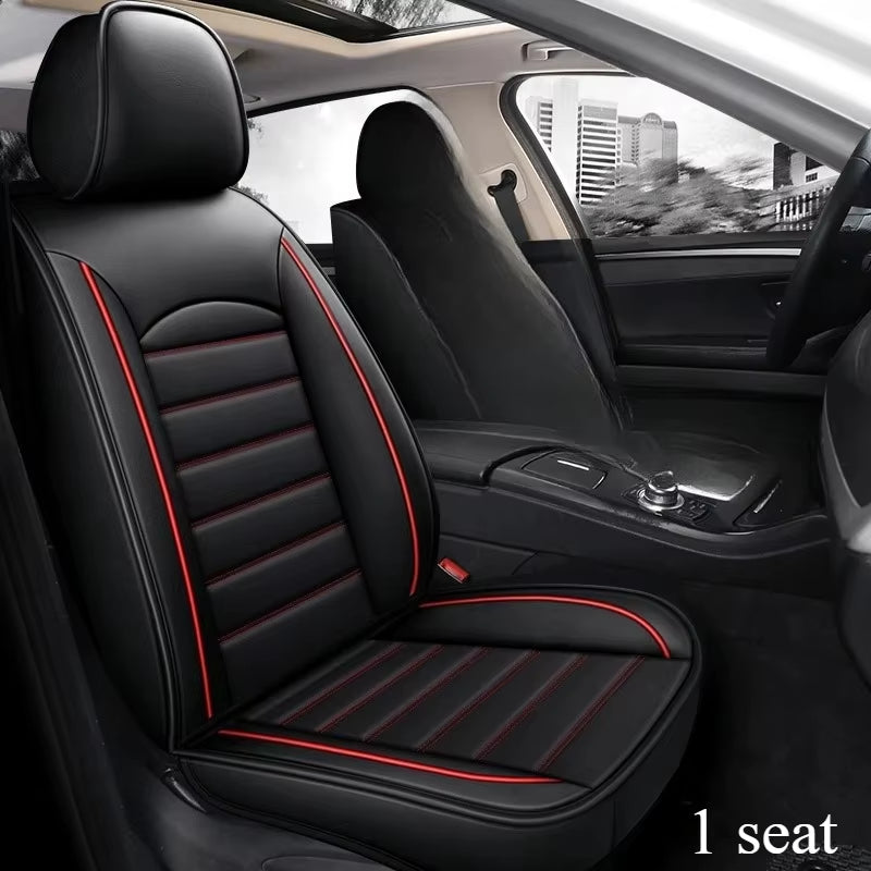 All Season Genuine Leather Full Coverage 5-Seater Car Seat Covers Summer Ready Universal Fit for Cars Suvs Trucks Premium Auto