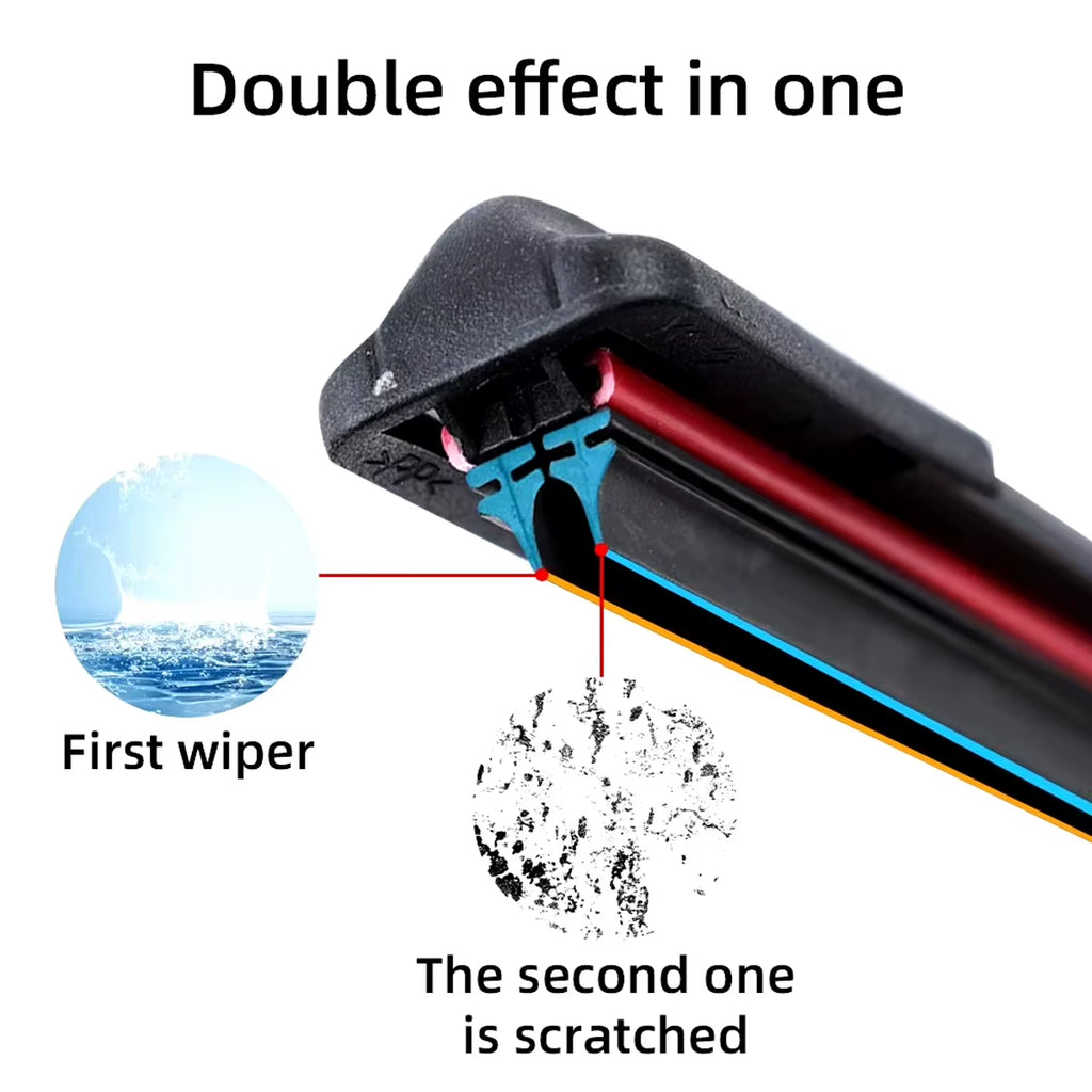 Automotive Dual Rubber Strip Wiper Universal J/U Hook 13"14"16"18"19"20"21"22"24"26"28"Automotive Windshield Wiper Blades