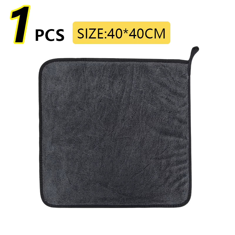 Micro Fiber Pile Auto Care Microfibre Detailing Microfiber Car Wash Cleaning Cloth Twisted Large Twist Loop Drying Towel for Car