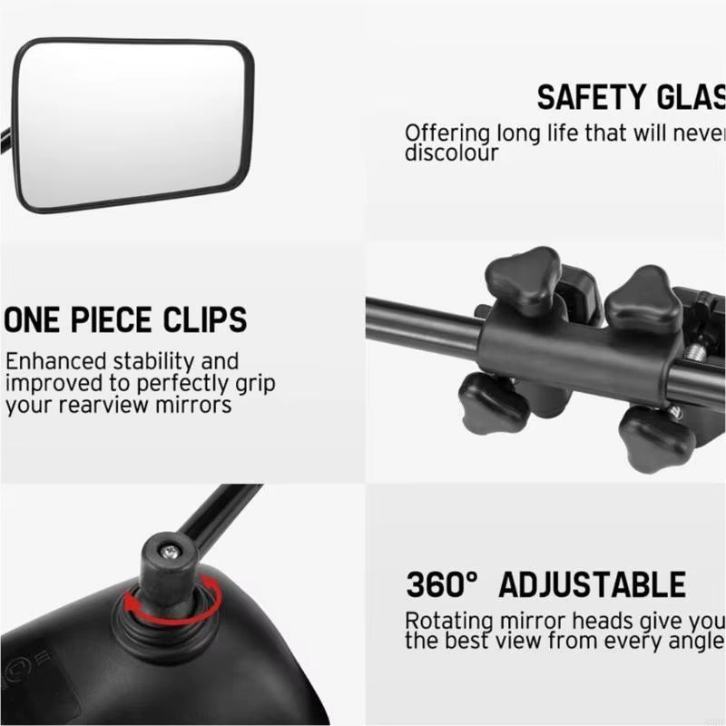 N0HF 1 Pair Trailer Clip on Towing Mirror Extensions Wing Mirror for Car Motorhomes Side Mirror Extenders Rear View Mirror