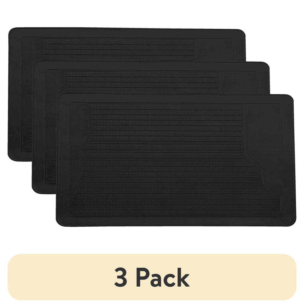 (3 Pack)  1-Piece Car Floor Mat Cargo Utility Black - Universal Fit, AD071717B