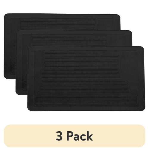 (3 Pack)  1-Piece Car Floor Mat Cargo Utility Black - Universal Fit, AD071717B