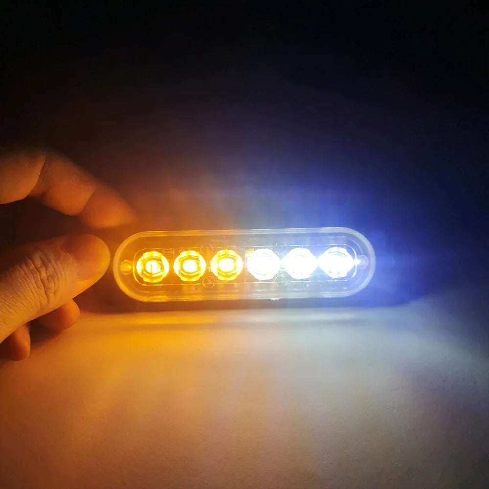 1PCS 6LED Truck Side Lights, Grille Lights, Emergency Lights, Truck Side Flashing Lights, Car Grille Flashing Lights, 12V-24V