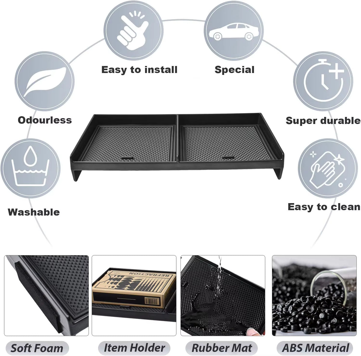 For 2026 2025 2024 2023 2022 Nissan Frontier Center Console Organizer Tray Middle under Climate Controls Secondary Storage Box