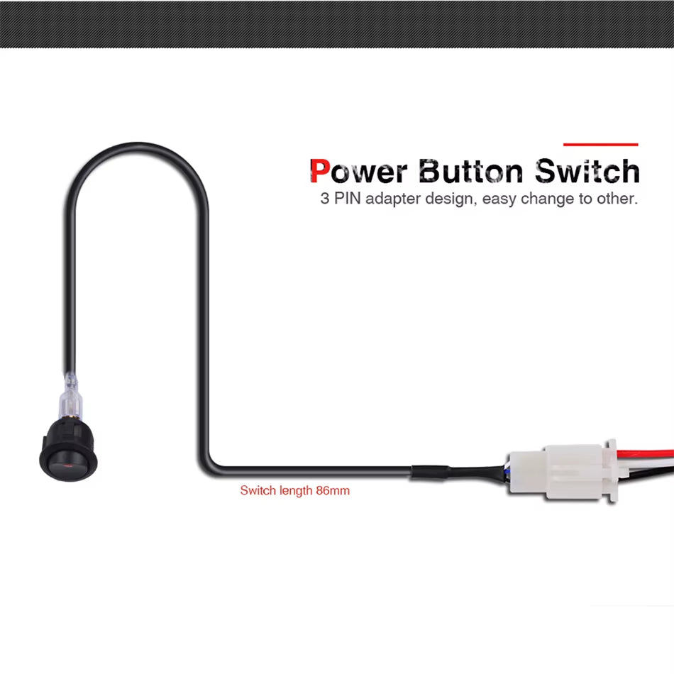 DT Plug Wiring Harness 12V 40A Relay Fuse On/Off Waterproof Switch Kit for 500W 400W 300W 200W 100W 6-52 Inch Led Work Light Bar