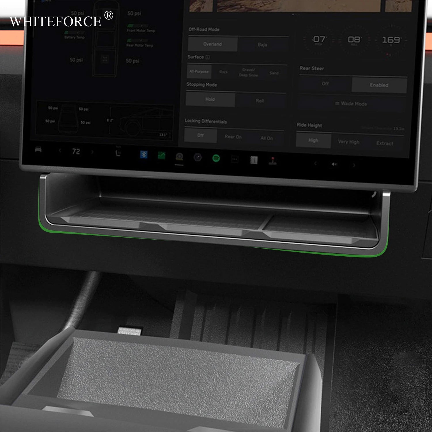 For Tesla Cybertruck 2025 Storage Box Storage Organizer Case Tray under the Central Control Screen behind the Screen Storage Box