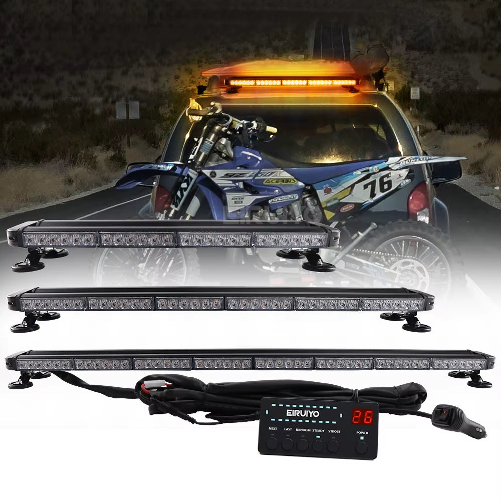 37" 43" 49" Amber White Emergency Warning LED Strobe Light Bar Roof Law Enforcement Flashing Lamp for Tow Truck 26 Modes