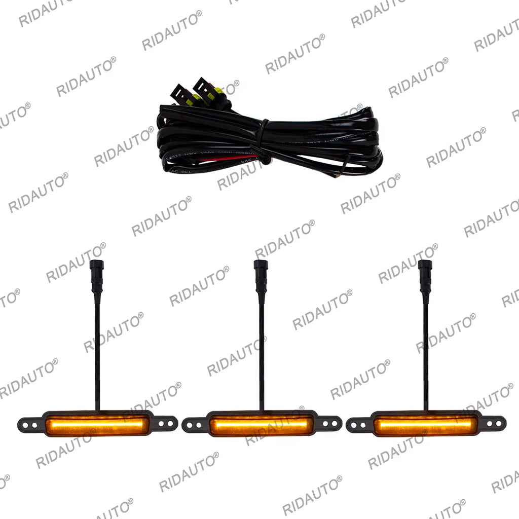 3PCS LED Lights Amber Yellow Lights DIY LED Lamp Raptor Modify Grille Lights Fit FORD F150 2021 2022 2023 Upgrades Raptor Grille