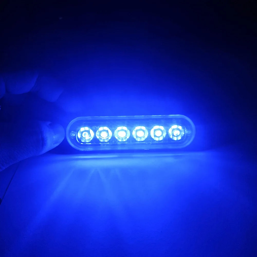 1PCS 6LED Truck Side Lights, Grille Lights, Emergency Lights, Truck Side Flashing Lights, Car Grille Flashing Lights, 12V-24V