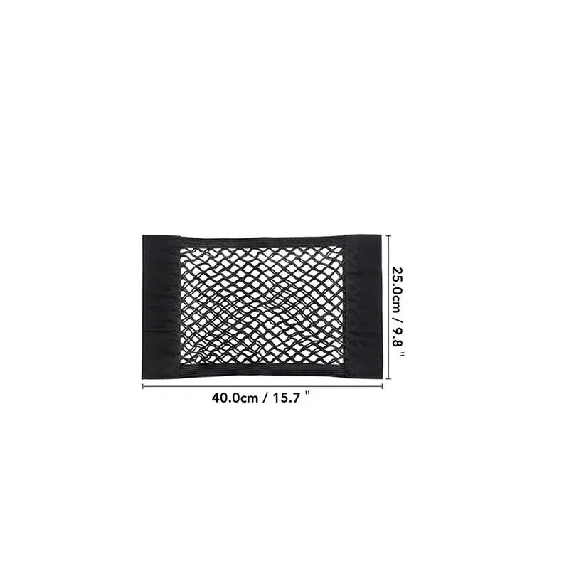 Universal Car Storage Bag Double Mesh Trunk Storage Net, Car Built-In Storage Bag, Car Fire Extinguisher Fixed Net