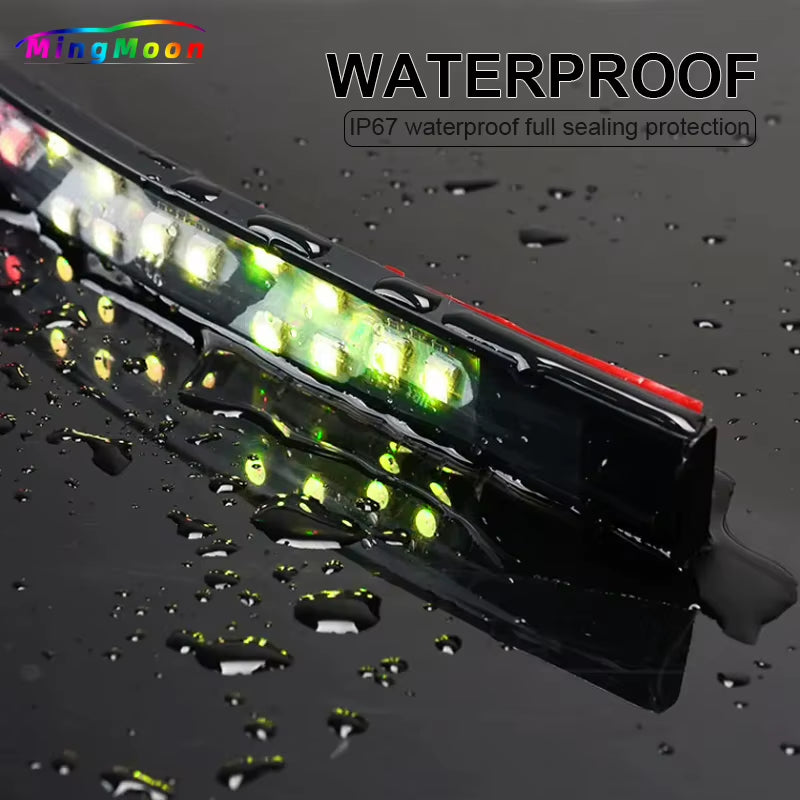 12V-24V Truck Tailgate Running Drving Light Colorful LED Car Rear Warning Light Turn Signal Brake Reverse Backup Tail Lamp Strip