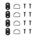 4Set Car Cargo Net Floor Hook Accessories Rear Trunk Boot Cargo Floor Net Tie down Hook Ring Loop Hanging Flat Screen Net Fixing