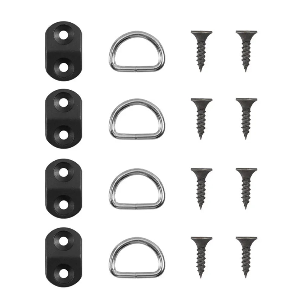 4Set Car Cargo Net Floor Hook Accessories Rear Trunk Boot Cargo Floor Net Tie down Hook Ring Loop Hanging Flat Screen Net Fixing