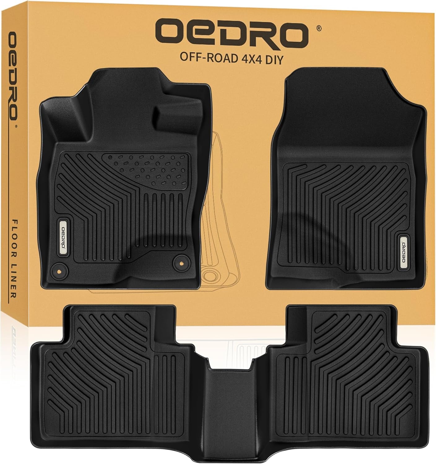 Floor Mats Fit for Honda Civic 10Th Gen 2016-2021 Sedan/Hatchback/Sport/Coupe/Type R, TPE All Weather Car Liners Tailored Fit for Honda Civic Accessories, 1St and 2Nd Row