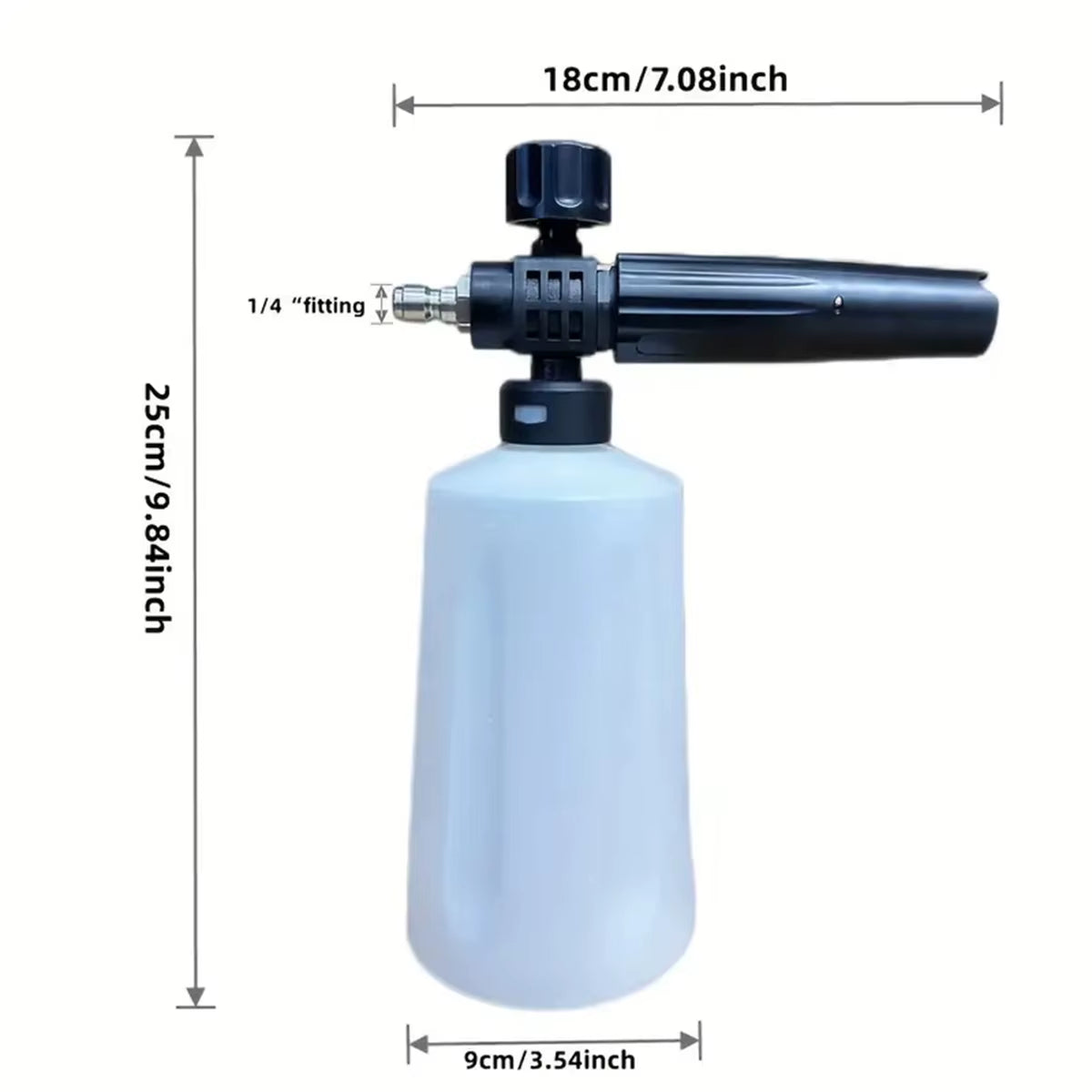 700Ml Plastic Snow Foam Cannon with 1/4 Inch Quick Connect for High Pressure Washer Sprayer Gun, Car Wash Soap Attachment Kit