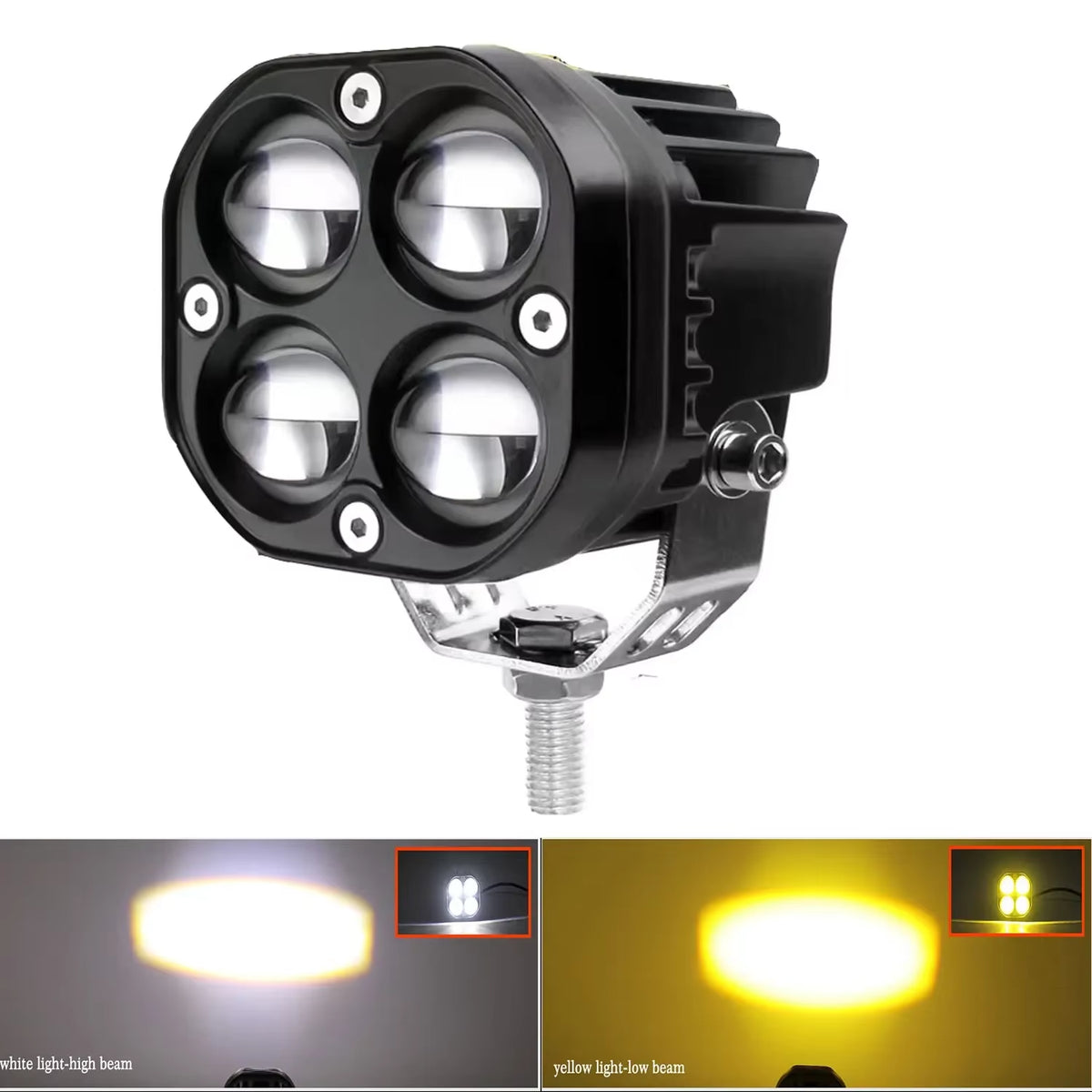 Auxiliary Led Headlights for 4X4 off Road 200W 3 Inch Dual Color Len Lighthouse Moto Long Range 12V 24V Running Truck Car SUV