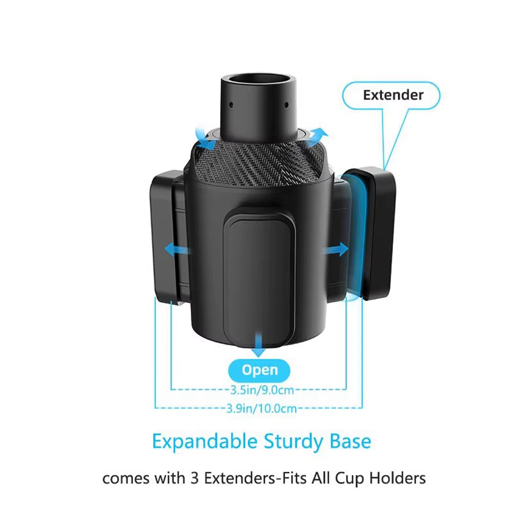 Vehicle Multifunctional Drink Cup Base with Adjustable Cup Holder Upgraded Extendable Car Cup Holder