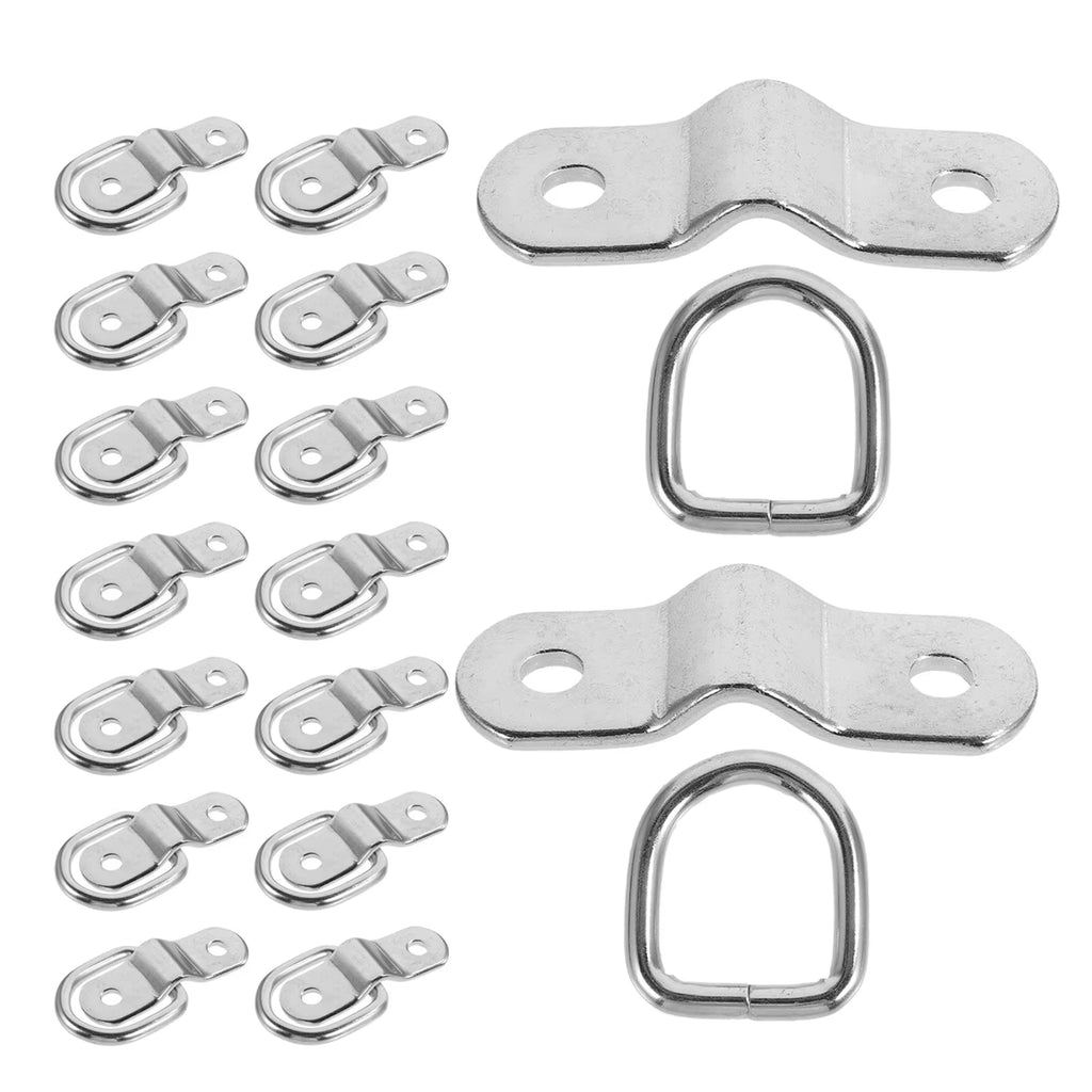 16Pcs Surface Mount D Rings Tie down Anchors Heavy Duty Cargo Bracket Hooks for Truck Bed Trailer Rv Utility Accessories