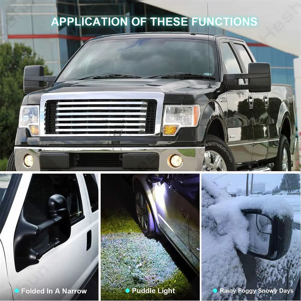 For Ford F-150 F150 Raptor 2004-2006 2007 2008 2009 2012 2013 2014 Pair Tow Mirrors Extendable Towing Mirrors LED Side Mirror