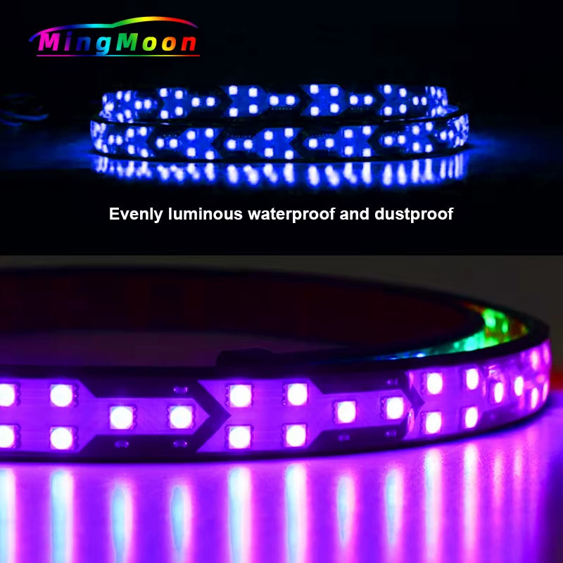 12V-24V Truck Tailgate Running Drving Light Colorful LED Car Rear Warning Light Turn Signal Brake Reverse Backup Tail Lamp Strip