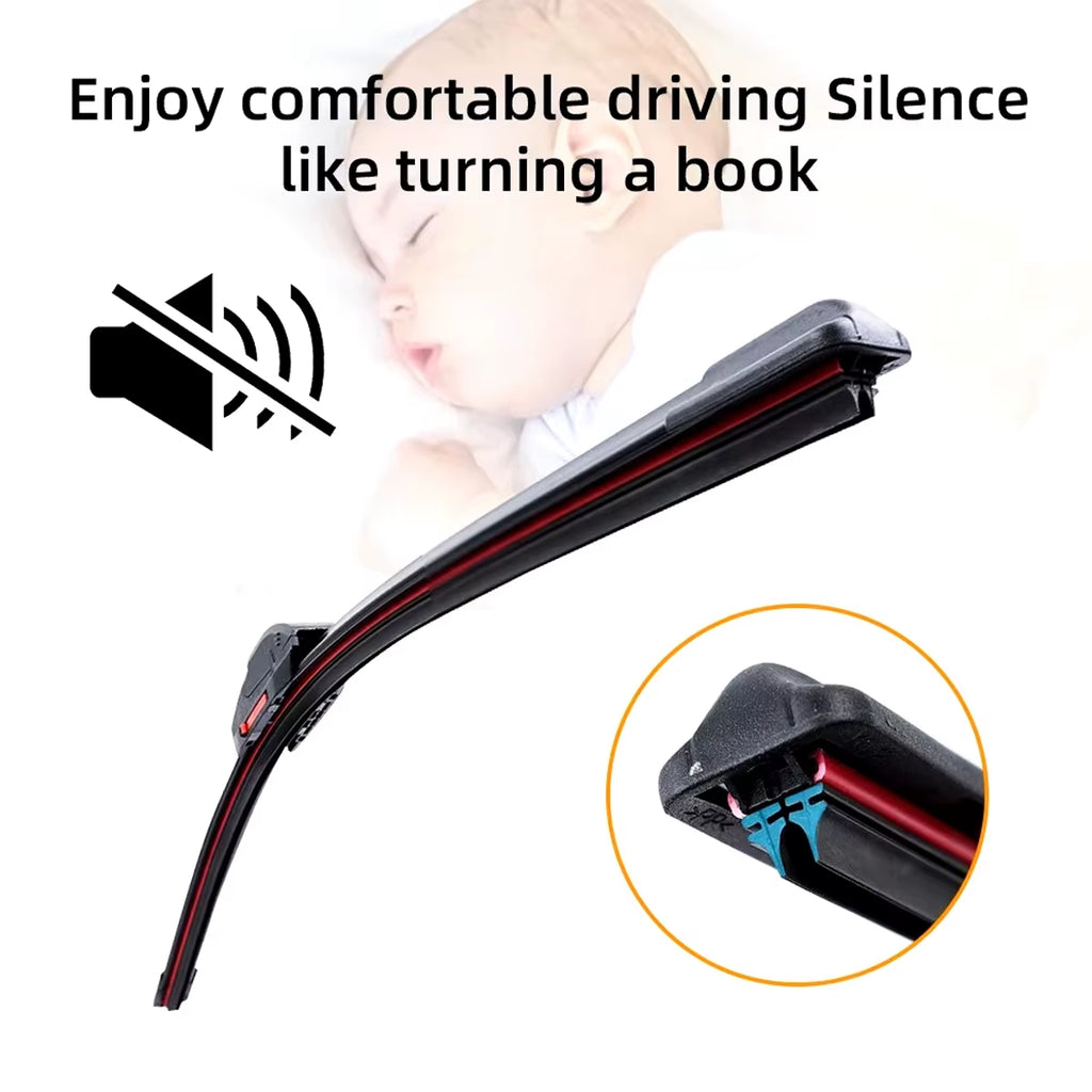 Automotive Dual Rubber Strip Wiper Universal J/U Hook 13"14"16"18"19"20"21"22"24"26"28"Automotive Windshield Wiper Blades