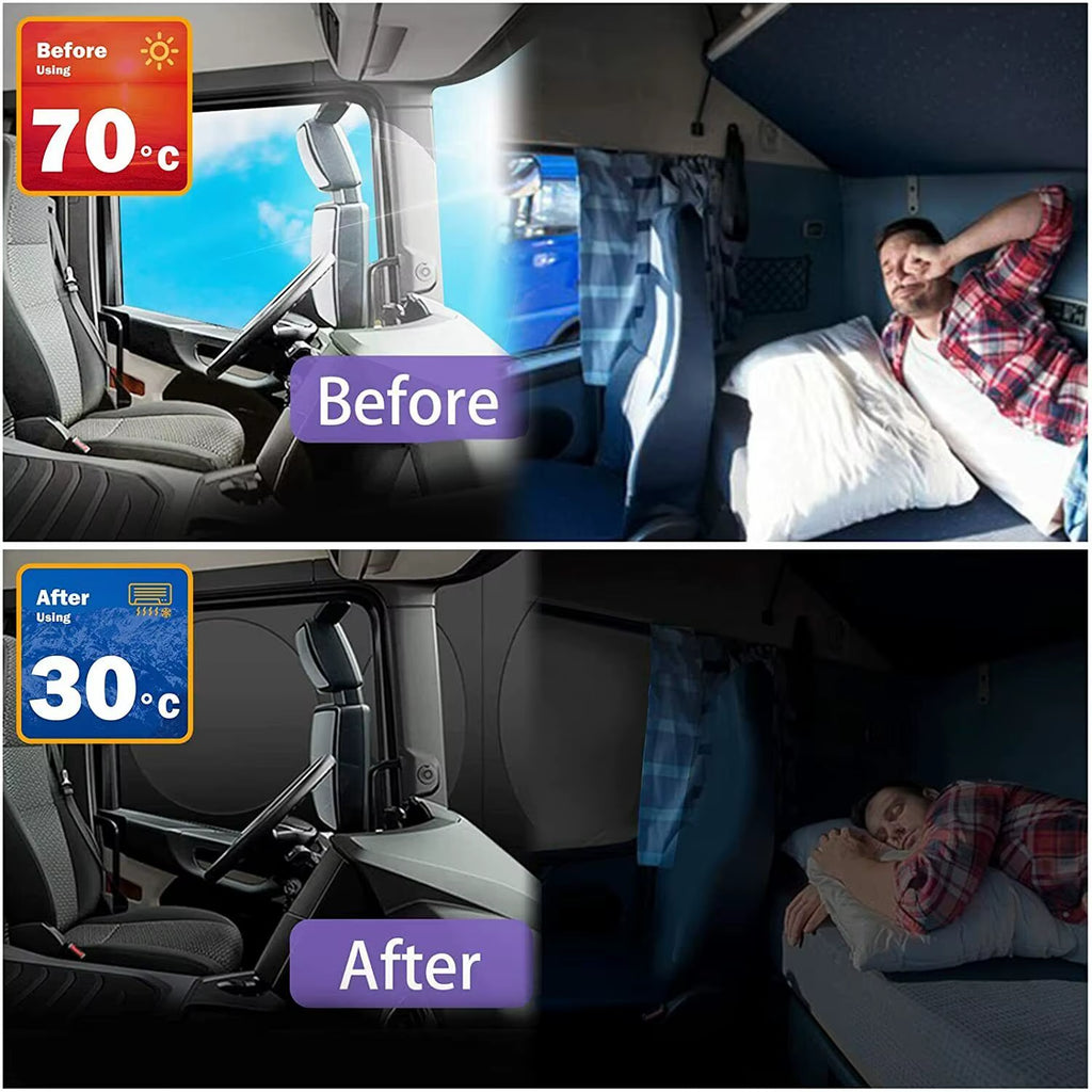 Semi Truck Front Side Window Sun Shade Sunshade Truck Sunshades Windshield Windscreen Cover Commercial Vehicle RV Big Rig Visor
