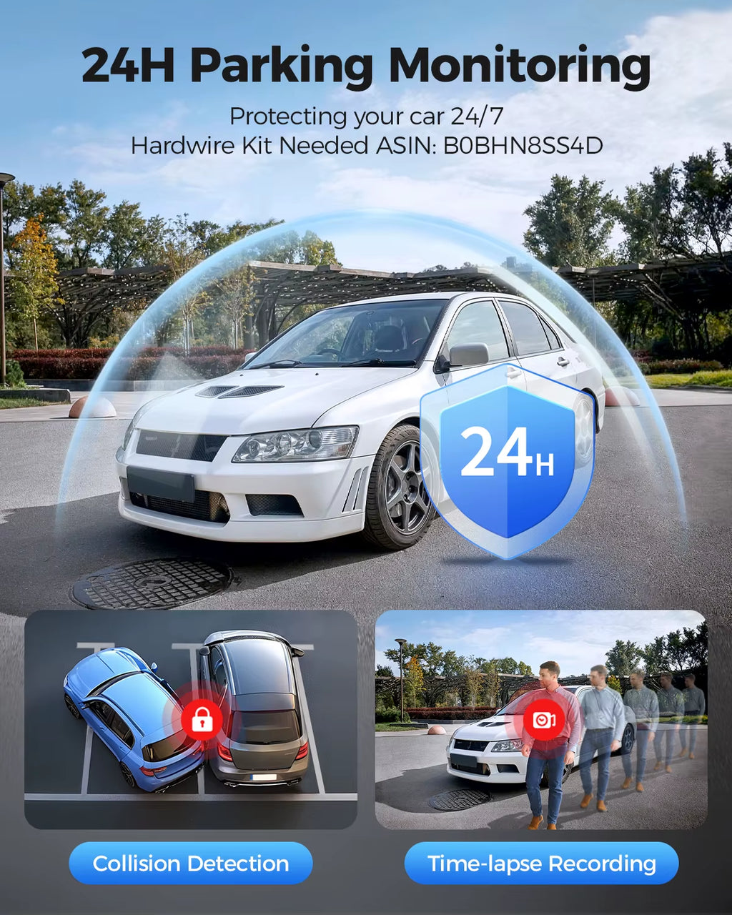 M300S 4K Dash Cam Front and Rear, Built-In ADAS Wifi GPS Dash Camera for Cars, Free 64GB Card, Voice Control, Night Visio