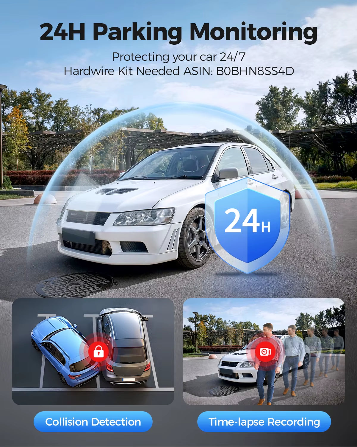M300S 4K Dash Cam Front and Rear, Built-In ADAS Wifi GPS Dash Camera for Cars, Free 64GB Card, Voice Control, Night Visio