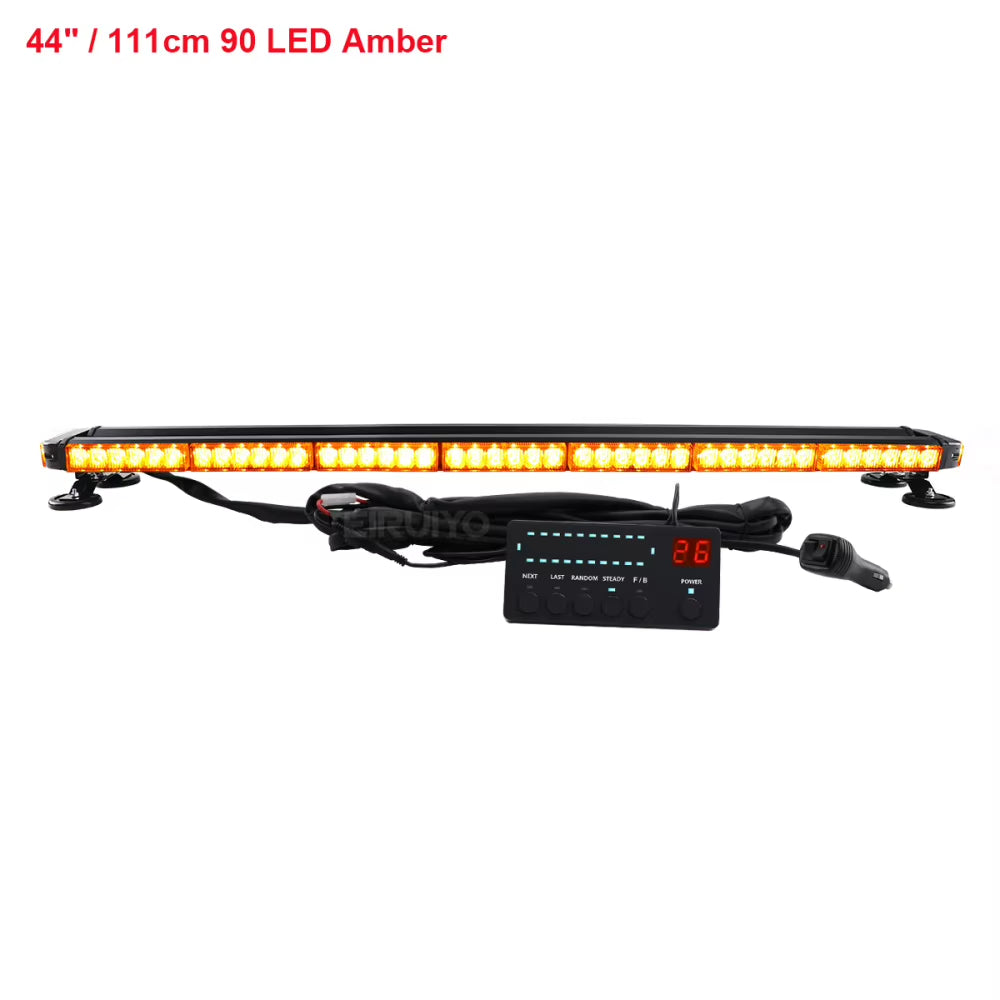 37" 43" 49" Amber White Emergency Warning LED Strobe Light Bar Roof Law Enforcement Flashing Lamp for Tow Truck 26 Modes