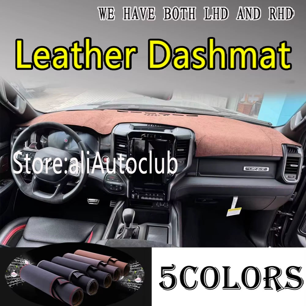 PU Leather Dashmat Dashboard Cover Pad Dash Mat Car Accessories for Dodge RAM Trucks 1500 2500 3500 Pick up DT 2019 - 2025 2024