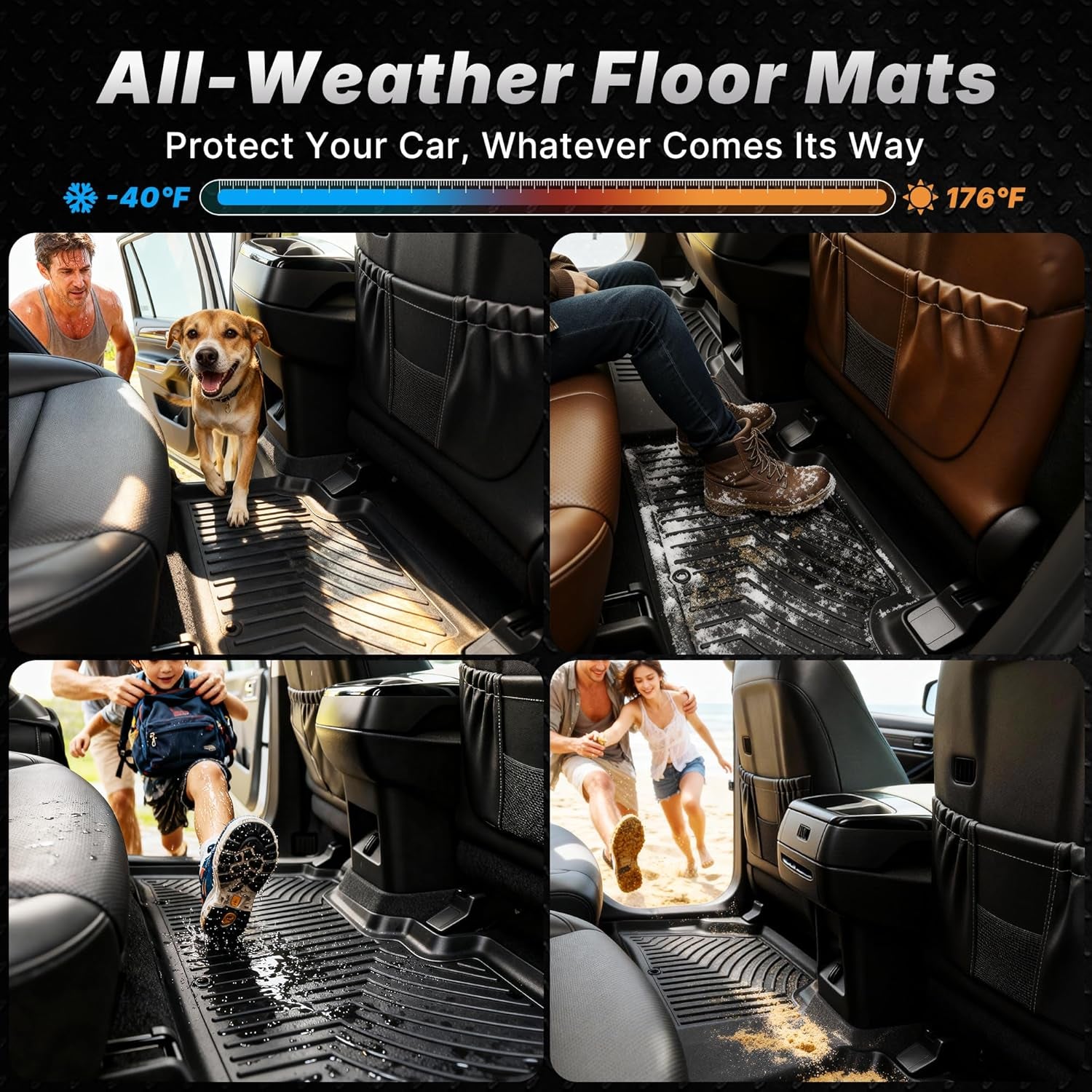 Floor Mats Fit for Honda Civic 10Th Gen 2016-2021 Sedan/Hatchback/Sport/Coupe/Type R, TPE All Weather Car Liners Tailored Fit for Honda Civic Accessories, 1St and 2Nd Row