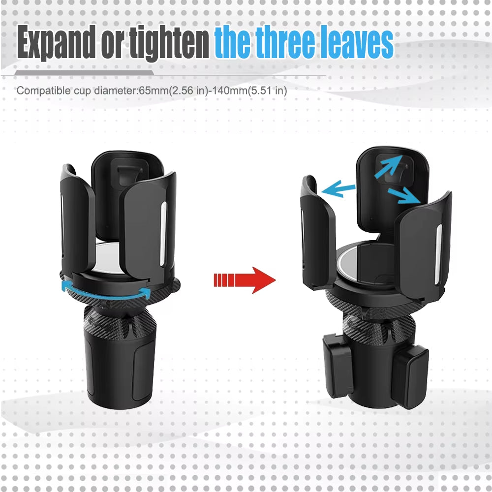 Vehicle Multifunctional Drink Cup Base with Adjustable Cup Holder Upgraded Extendable Car Cup Holder