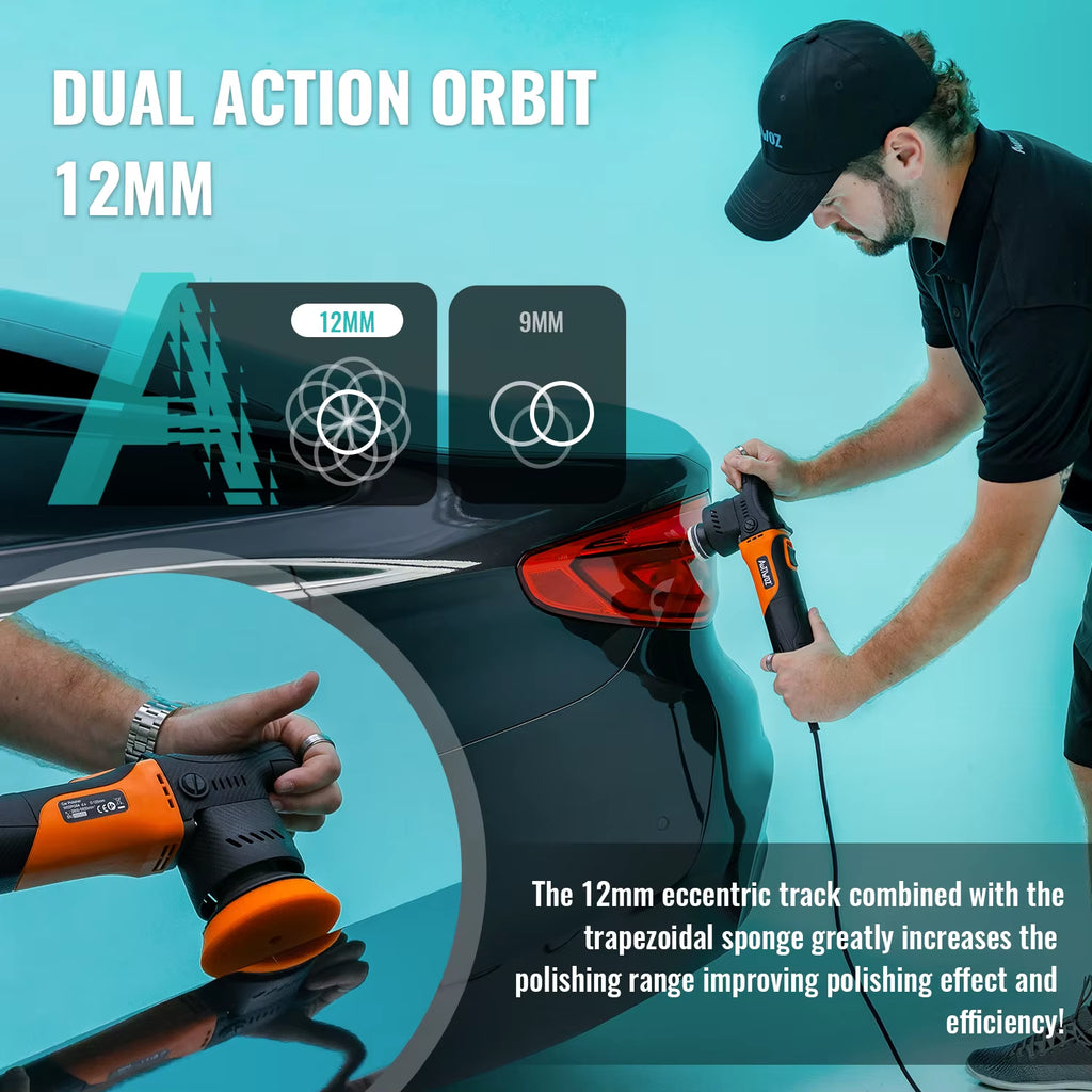 650W Mini Car Buffer Polisher 50Mm/75Mm Dual Action Polishing Machine 12Mm Eccentric Scratch Removal Tools Waxing Set