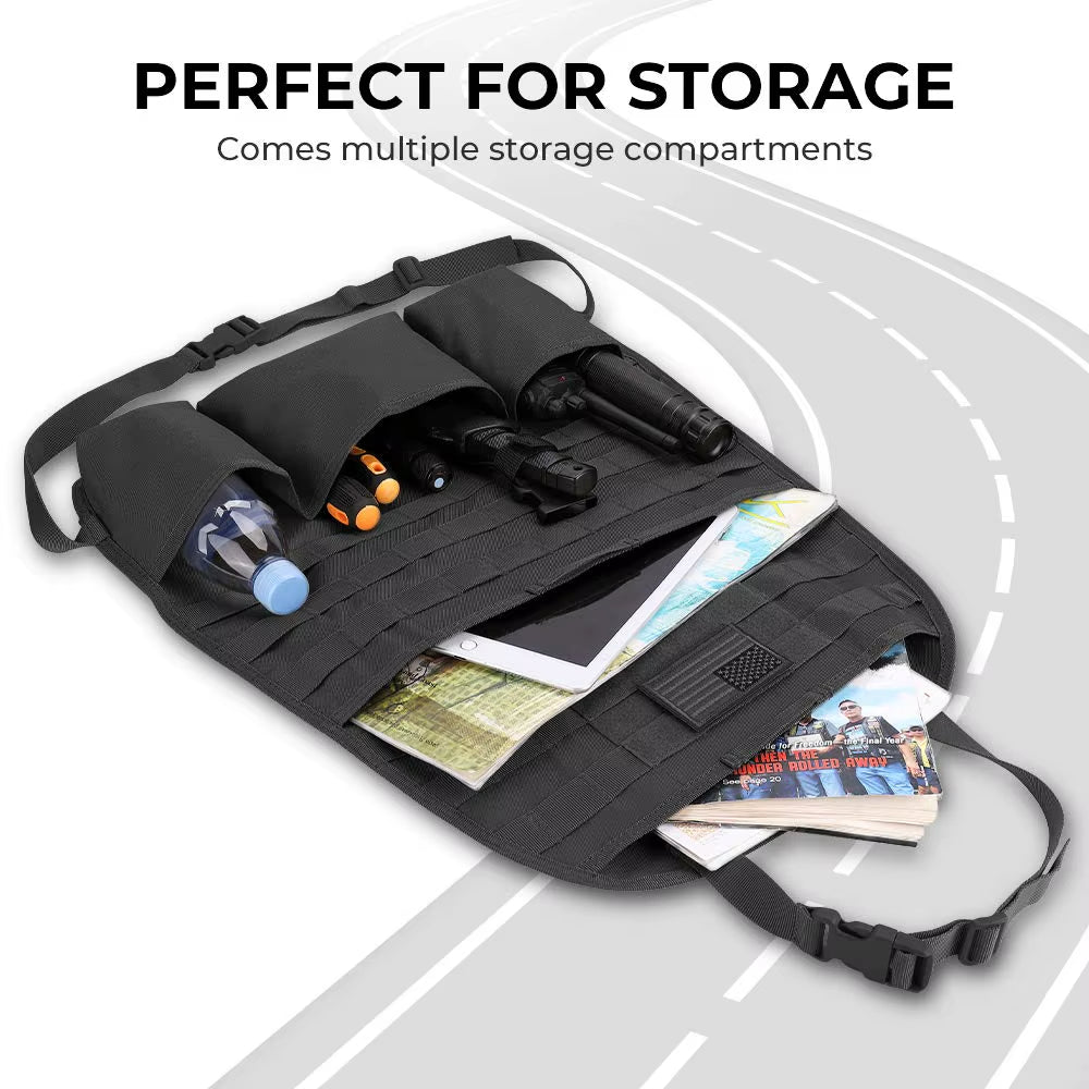 Car Seat Back Organizer Universal Molle Seat Back Organizer Tactical Molle Vehicle Panel Car Seat Cover Protector Storage Pouch